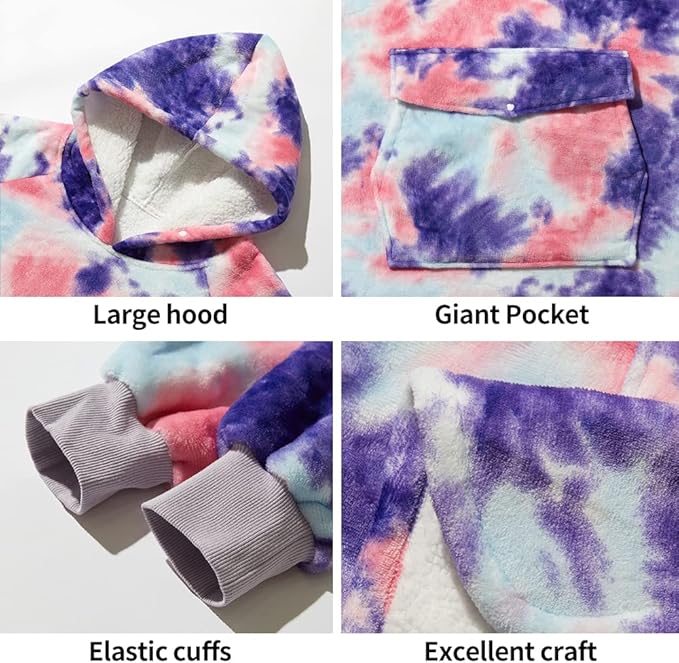 Krifey Wearable Blanket Hoodie, Oversized Sherpa Hooded as Birthday Gifts for Mom Women Girlfriend Men, Cozy Sweatshirt with Giant Pocket