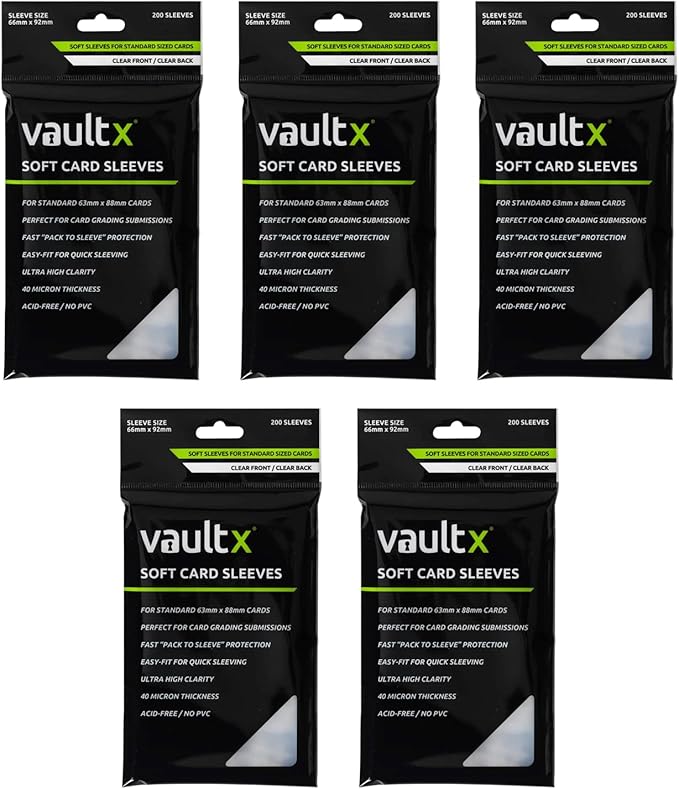 Vault X Soft Penny Sleeves (1000 Pack) for Standard Trading Cards TCG, Clear