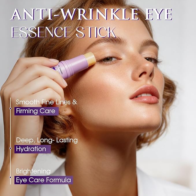 Eye Balm Stick for Anti-Wrinkle & Tightening with Hexapeptide, Hyaluronic Acid, Collagen & Vitamin E – Nourishing & Hydrating Balm for Fine Lines, Dryness, and Smooth Under-Eye Skin – For Daily Use