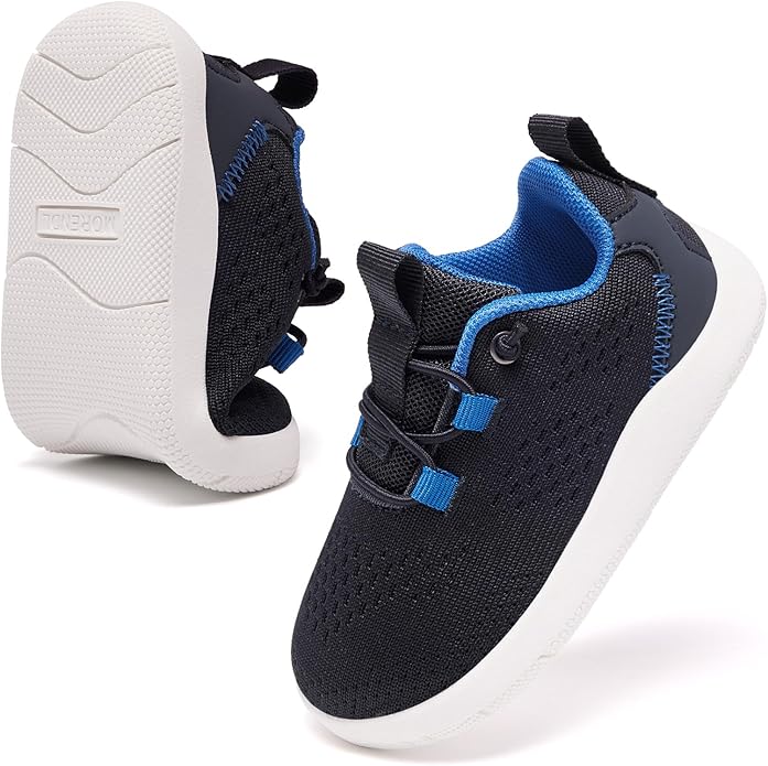 MORENDL Wide Toddler Shoes Baby Walking Shoes Girls Boys Zero Drop Minimalist Sneakers Slip On Tennis Shoe Breathable Naturally Flexible