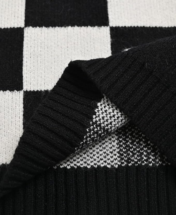 Women's Sweater Vest,Y2K Sleeveless Pattern Preppy Style Knitted Crop Tank Top for Girl
