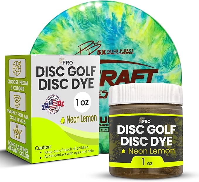 Pro Chemical Neon Lemon Zest Disc Golf Dyes | 1oz Containers | Create Beautiful Discs in Your Favorite Colors | Tie Dye Powder
