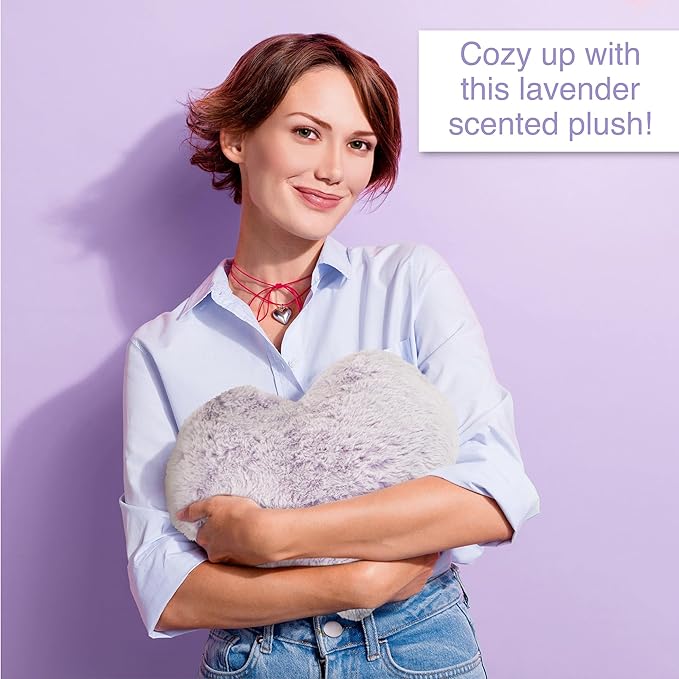 1i4 Group Cozy Microwavable Plush Toys - Heated Stuffed Heart Shape - Heatable Coolable Bedtime Comfort Plushie - Lavender Scent