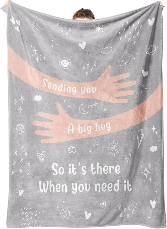Get Well Gifts for Women Men, Hug/Healing Blanket | Thinking of You/Cancer Care/Sympathy/After Surgery Gifts for Friends, Sister, Coworkers, Soft Throw Blankets 50'' x 60''