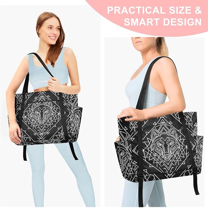MCHIVER Yoga Bag for Women Men Large Yoga Mat Bag with Adjustable Strap Workout Bags Totes for Pilates Yoga Travel