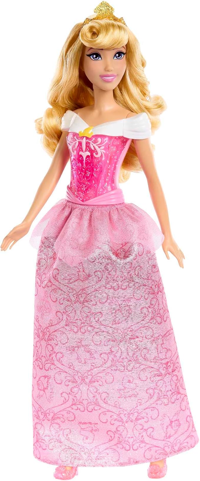 Mattel Disney Princess Aurora Doll in Sparkling Fashion with Removable Skirt, Tiara and Shoes, Posable & Collectible, Inspired by Sleeping Beauty