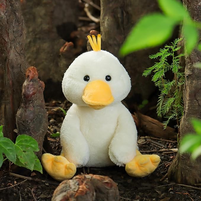 Apricot Lamb Toys Plush White Velvet Duck with Thin Foot Stuffed Animal Soft Cuddly Perfect for Kids