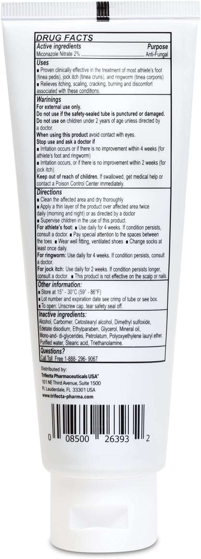 Globe (2 Pack Miconazole Nitrate 2% Cream (4 oz) Cures Most Athletes Foot, Jock Itch, Ringworm and More.