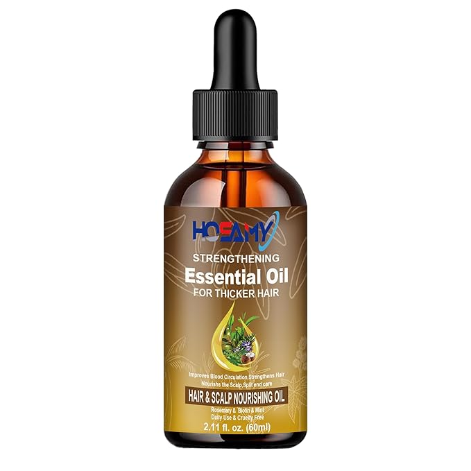 Hair Growth Oil Serum - Lightweight Hair Oil with Biotin,Castor & Rosemary for Thinning Hair - Visibly Thickening Treatment to Reduce Shedding,Hair Frizzy & Nourish Scalp - For Women & Men,60ml