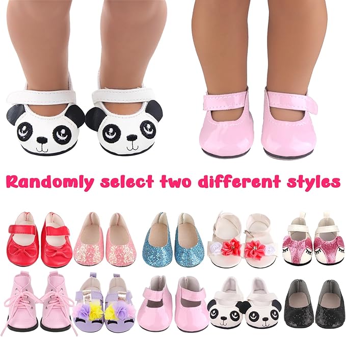 5 Sets of Doll Clothing and 2 Pairs Doll Shoes (Send by Random) for 18 Inch Doll, Hand - Made Doll Accessories Collectibles, Best Birthday Festivals Gift for Kid, Gril