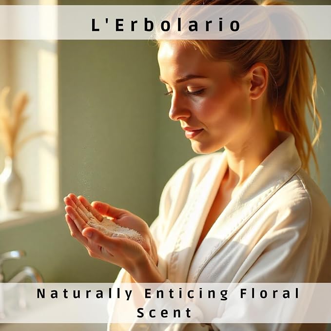 L'Erbolario Rose Perfumed Body Powder - Naturally Enticing Floral Scent with Rose, Jasmine, and White Musk - No Silicones, Parabens Or Petrolatum - Perfectly Refreshing for All Skin Types - 3.5 Oz