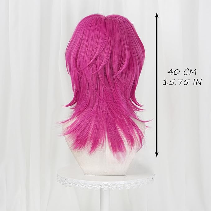 Pink Kp Group Dance Wig Halloween Costume Hair Cover for Parties Stage Performances（Long Pink）