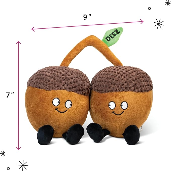 Nut Plushie - Deez Nuts Cute Acron Plush, Funny & Sassy Food Plush Toy for Gifting