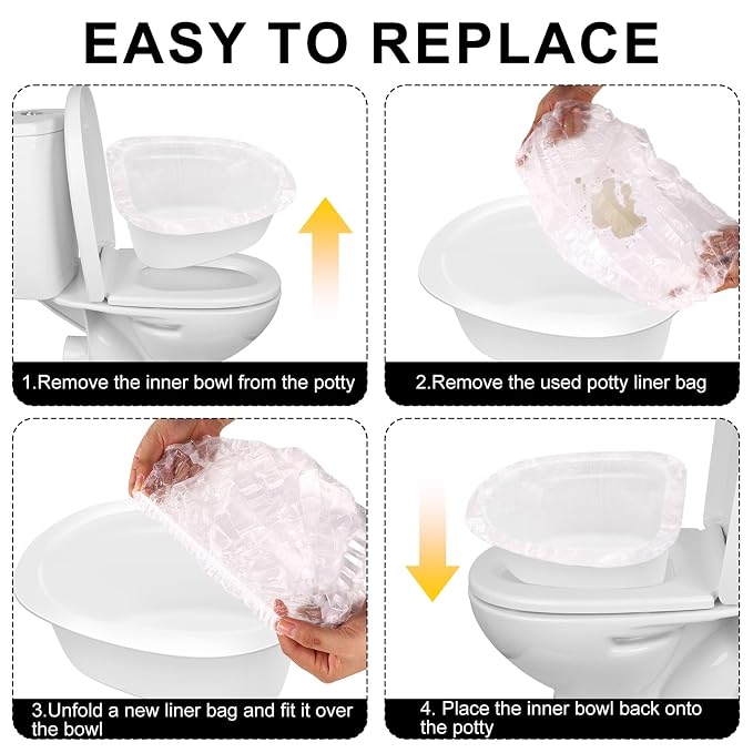 50pcs Single Use Potty Liners Compatible with Summer Infant My Size Potty Pro, Portable Training Pee Toilet Bags Elastic Fit Toilet Seat Cover for Toddler Potties Chair Travel Portable Toilets