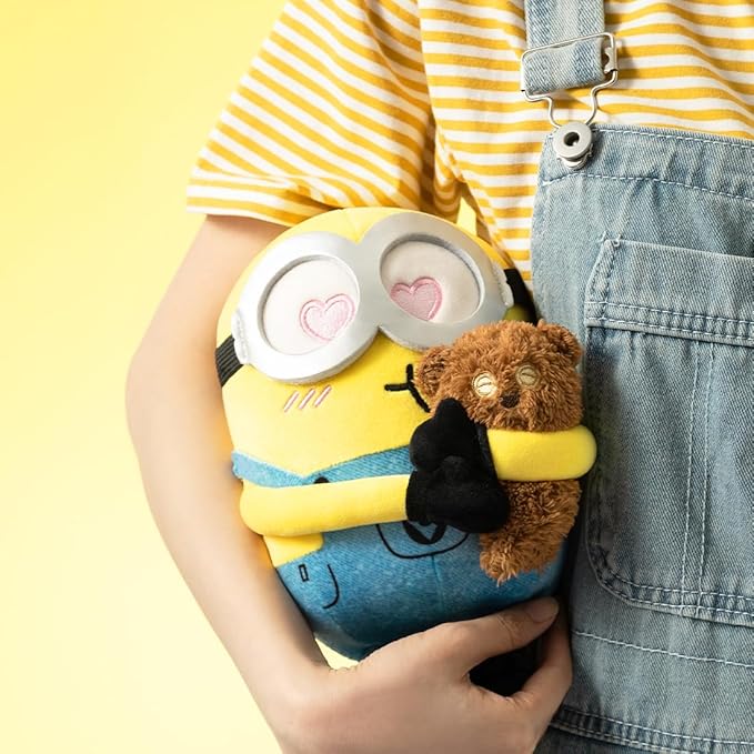 MINISO 8" Minions Stuffed Animals Plush Toys, Cute Sleeping Bedding Stuffed Animals Kawaii Plushies Pillow for Kids (Bob+Tim)