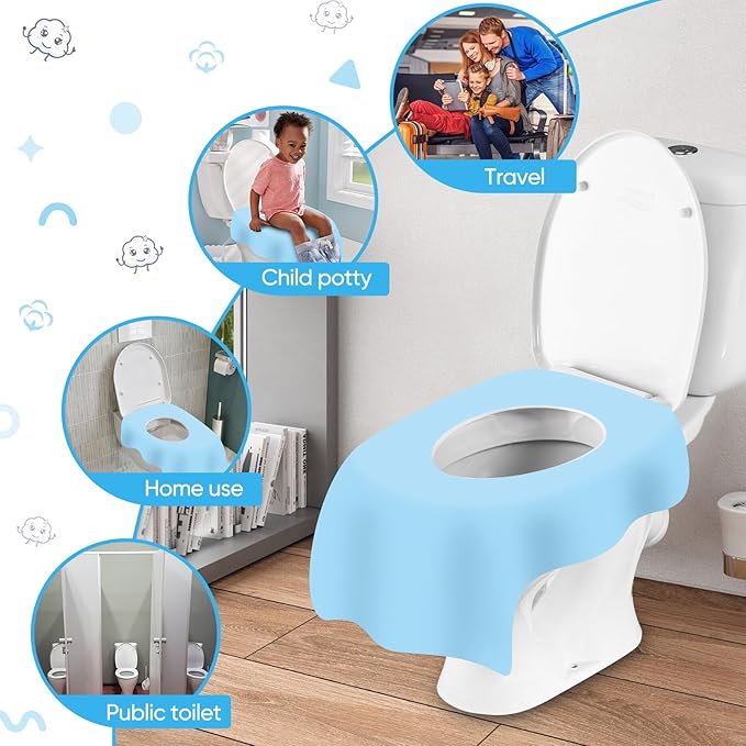 Disposable Toilet Seat Covers (30-Pack) – Waterproof, Individually Wrapped, Portable，Non-Slip Liners for Kids & Adults, Travel & Home Use