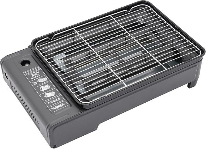 Butane Grill Stove, Portable Camping Grills Gas Stoves with Grills Tray & Carrying Case, Butane Camping Stove for Camping, Korean BBQ, Traveling, Trekking, Outdoor Cooking
