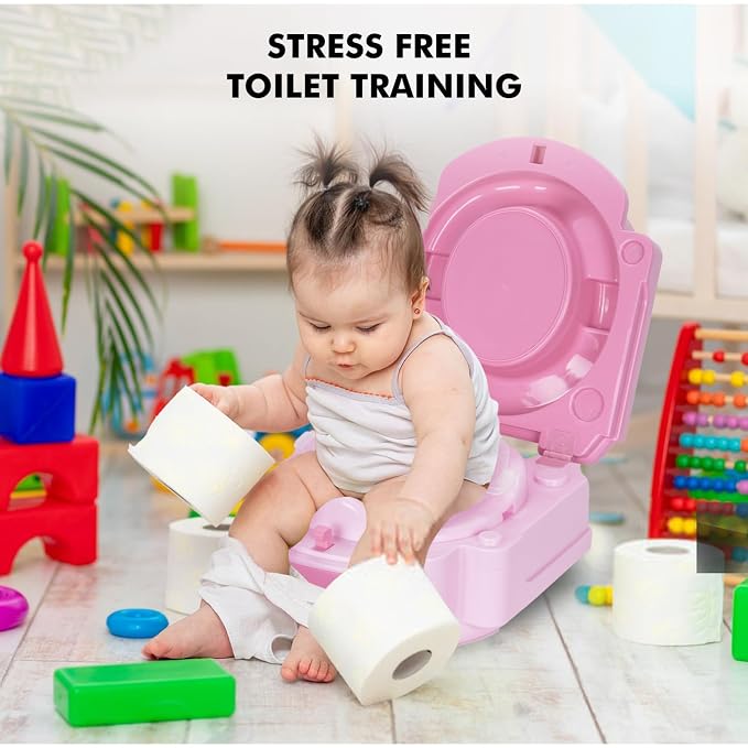 Baby Carry Potty,Portable Potty for Toddler Kids Travel,Toddler Potty Toilet, Carry Baby Potty Toddler Toilet Seat for Camping Park Outdoor,Children Car Potty (Pink)