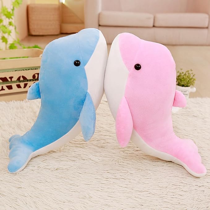 Dolphin Stuffed Animals Plush Pillows Soft Sea Animal Plush Toys Dolls Stuffed Animal Plushies Gifts for Kids (Sky Blue-23Inch)