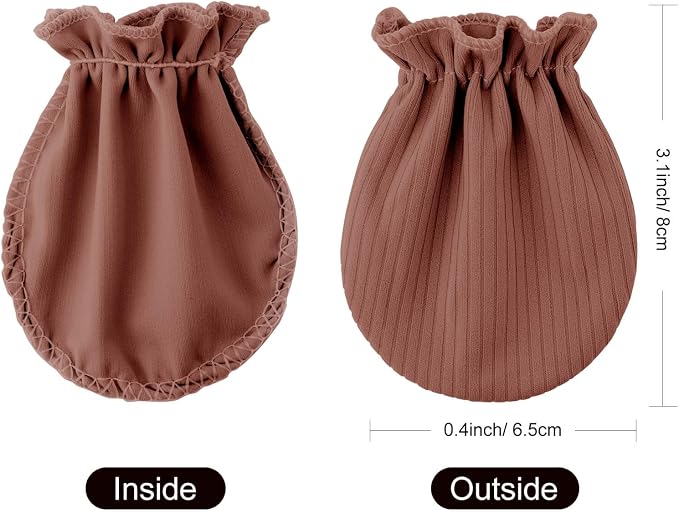 BQUBO Newborn Infant Toddler Mittens No Scratch Cotton Elastic Wrist Gloves Hypoallergenic for 0-6 Months Baby Boys Girls