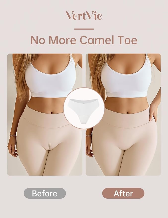 Vertvie Seamless Thongs for Women No Show Thong Panty Liners Invisible Workout Panties Sexy Breathable G-String Underwear