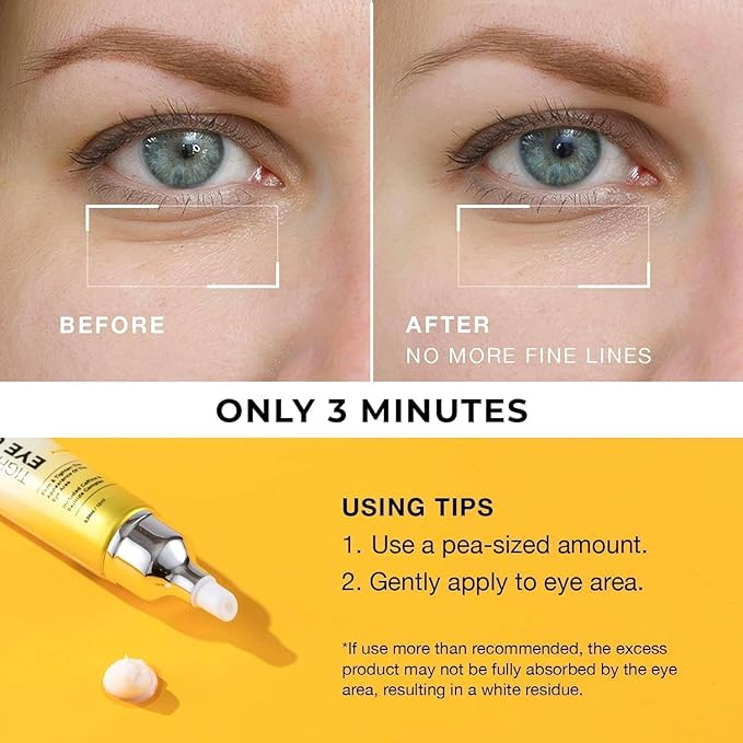 Instant Under-Eye-bag Tightening Cream: Temporary Eye Bags Tightener and Remover for Men & Women 50+ - Rapid Eye Puffiness Reducer, Wrinkle Smoothing & Lifting, Firming Treatment Cream, 0.5 oz
