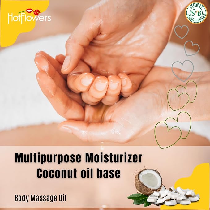 HOT FLOWERS Sens Sensations Body Massage Oil for Moisturizer and Nourish the Skin – Women and Couples - 4.5 fl oz