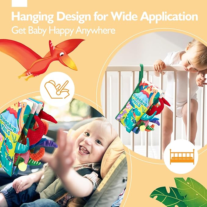 hahaland Baby Books 0-6 Months,Infant Tummy Time Toy Sensory Toys 6 to 12 Months Touch Feel Book Gifts for Boy Girl 0-3 Month Learning Toy Baby Valentine Birthday Easter Basket Stuffers (Single)