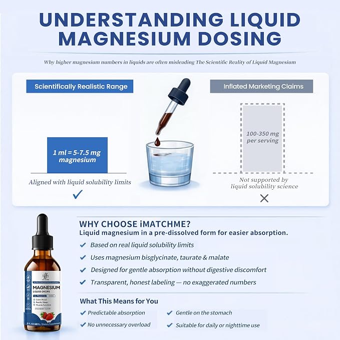 Liquid Magnesium Glycinate Drops for Sleep Support & Nighttime Calm,Magnesium Drops with Chamomile, Ashwagandha, L-Theanine & GABA for Relaxation Support, Gentle Absorption, Strawberry Flavor, 2 Fl Oz