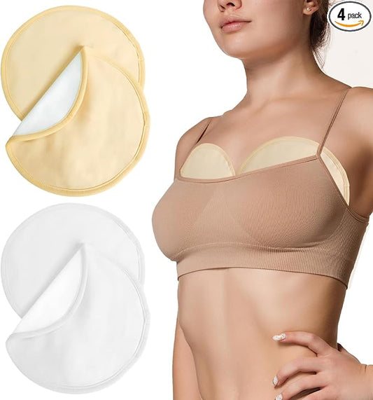 4 Pcs Reusable Castor Oil Packs for Breast, Soft Organic Cotton with Anti Leakage Design, Breast Pads for Women Compress Relaxing Comfort (Oil Not Included)