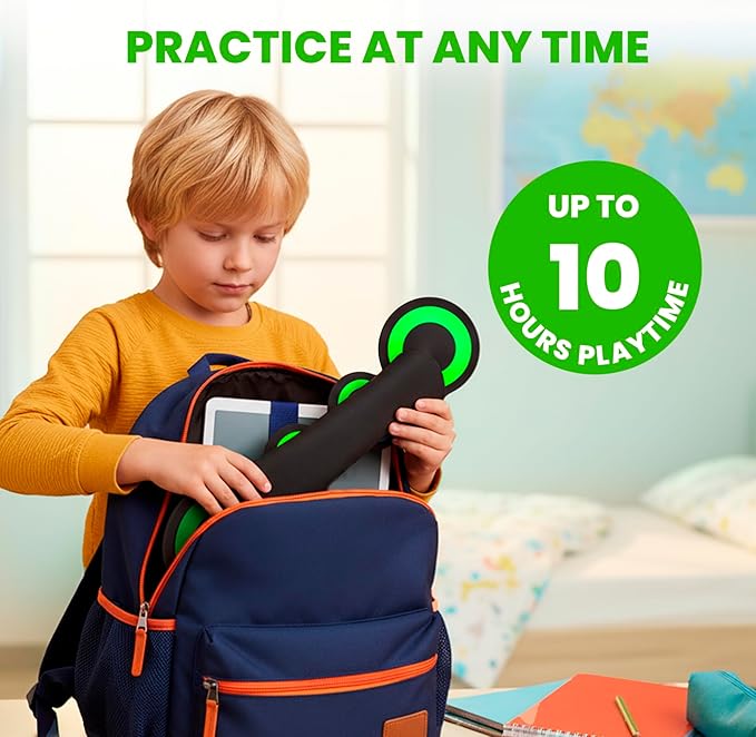 Electric Drum Set with Dual Speaker, Kids Drum Pad and Sticks Kit Supports REC, Portable Roll Up Drums Practice Pad for Kids, Great Gifts for Boys Girls