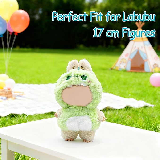 17cm Doll Clothes, Bear Outfits for Clothes Set, Premium Fashion Dolls Keychain Accessories, Faking Animal Style Outfit Jumpsuit (Dinosaur)