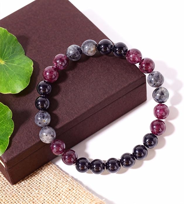 Menopause Bracelet for Women, Natural Crystal Elastic Bracelets Hot Flashes & Anxiety Relief Calming Balance Menopause's Support Jewelry Gift With Card