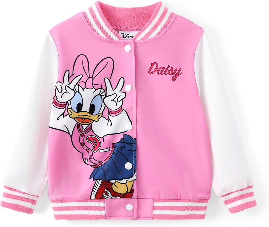 Disney Minnie Mickey Stitch Princess Frozen Marvel Jacket Lightweight Coat Button up Color Block Sweatshirt Sizes 2-14 Years