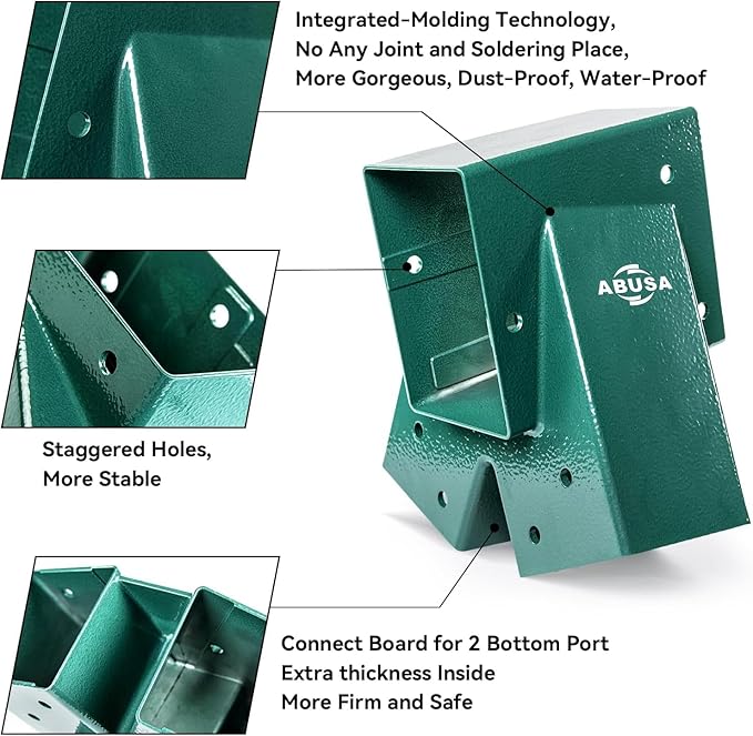 ABUSA Heavy Duty Swing Sets Brackets Including 2 Green A-Frame Swing Set Brackets and 4 Swing Hangers for Playground Equipment Mounting Parts Hardware Included (Light Green)