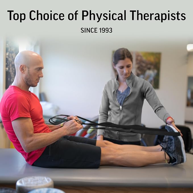 OPTP The Original Stretch Out Strap with Exercise Poster, USA Made Top Choice Stretch Out Straps for Physical Therapy, Yoga Stretching Strap or Knee Therapy (XL)