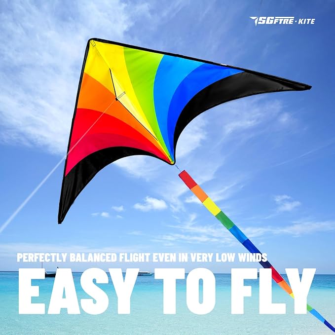 SGftre Complete Kite with Handle, Line & Accessories,Easy to Fly for Kids & Adults, Perfect for Beach, Park, Family Outdoor Activities