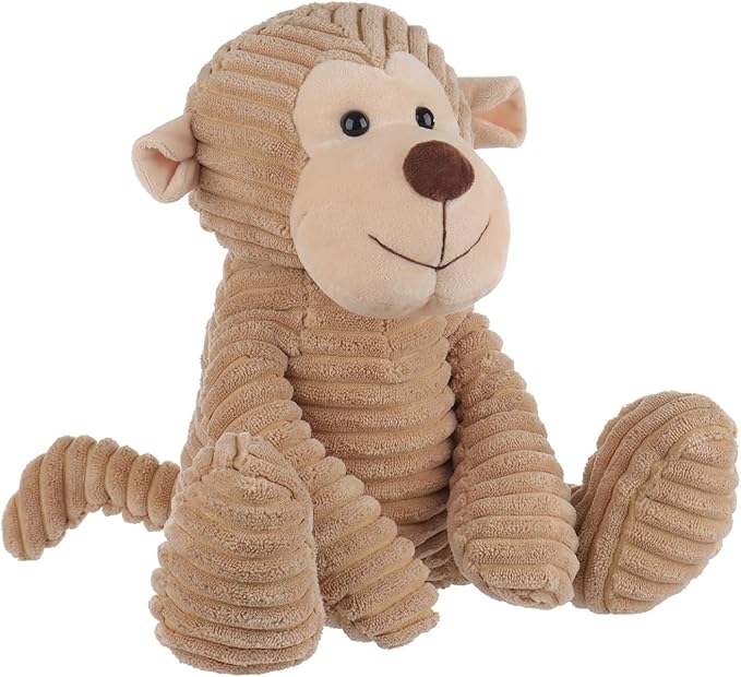 Apricot Lamb Toys Plush Corduroy Monkey Stuffed Animal Soft Cuddly Perfect for Child (Medium, 12 Inches)