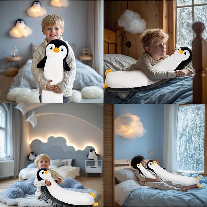 Penguin Plush,43.3 Inch Penguin Stuffed Animal, Long Penguin Plushies Body Pillow, Kawaii Penguin Plush Toy Gift for Girls Boys