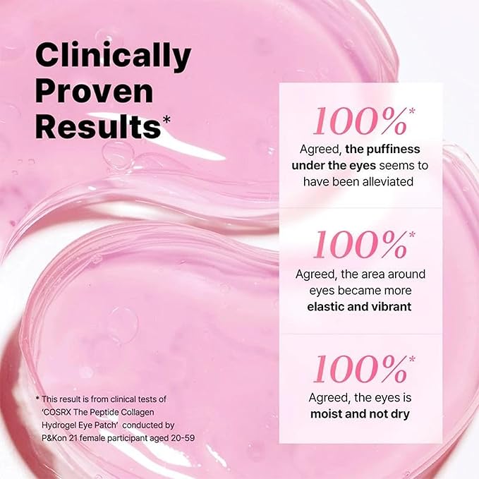 Protein Hydrogel Under Eye Patches, 60 Pairs - Hydrating & Firming Eye Gels for Dark Circles, Puffiness & Wrinkles, Infused with Collagen - Rejuvenating Eye Mask for Smooth, Refreshed Skin