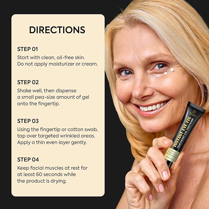 Temporary Instant Eye Tightener: Instantly Reduces Eye Bags, Wrinkles & Puffiness, Dark Circle, Smooths Fine Lines – Anti-Aging Formula, Temporarily Firms, Lifts & Refreshes the Eye Area. 1 oz