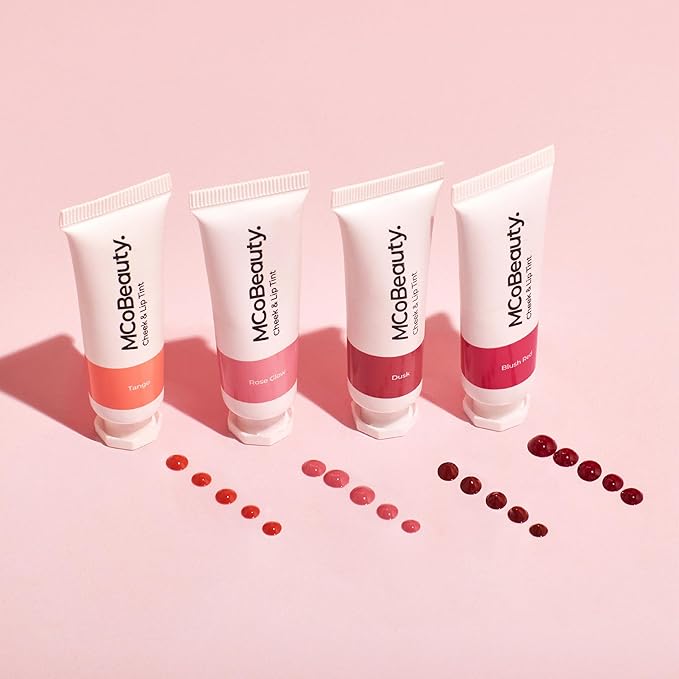 MCoBeauty - Cheek and Lip Tint - Dewy Gel-Cream Formula for Buildable Color - With a Soft Radiant Finish - Rose Glow Shade - Tinta para Labios, Liquid blush for Cheeks & Lips