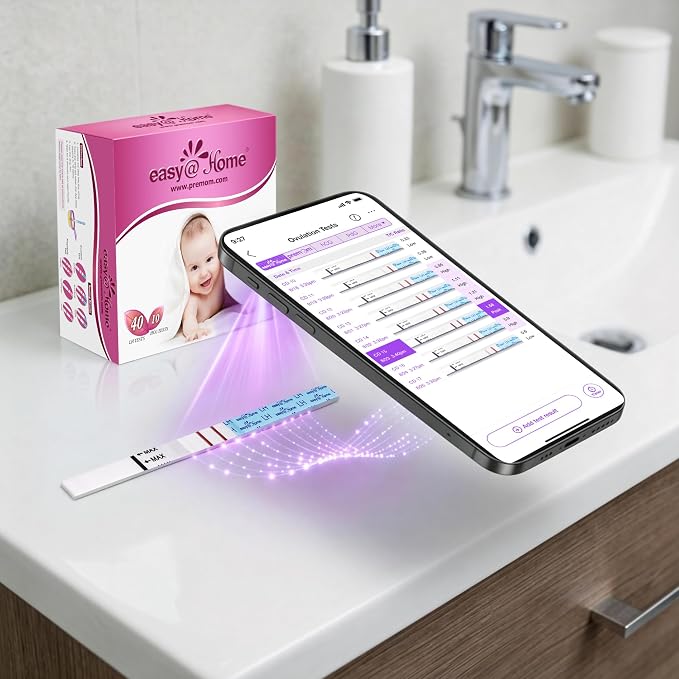 Easy@Home Ovulation & Pregnancy Test Strips Kit: 25 Ovulation Strips and 10 Pregnancy Tests – Accurate Fertility Tracker OPK | 25LH + 10HCG