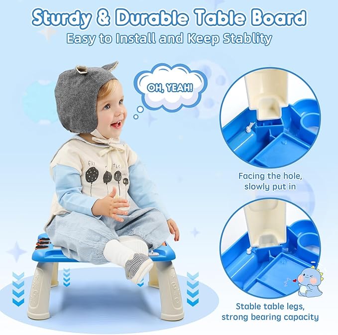 AiTuiTui Magnetic Drawing Board Toddler Toys with Legs for 2 3 Year Old Girls Boys, Sketch Writing Doodle Pad Age 2-4 Travel Games, Educational Learning Kids Toys for Toddlers Birthday (Blue)