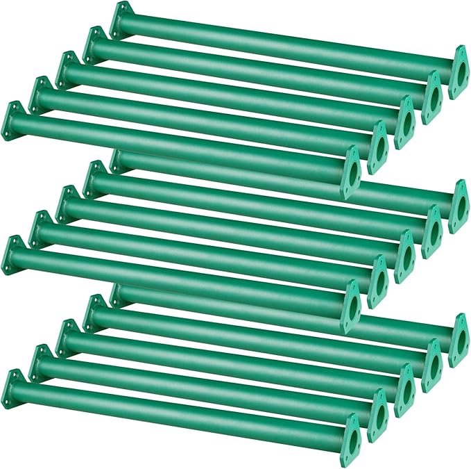 15 Set Metal Monkey Bars Ladder Rungs Set for Backyards Playground and Children Indoor and Outdoor Climbing Kit (21.5 Inch, Green)