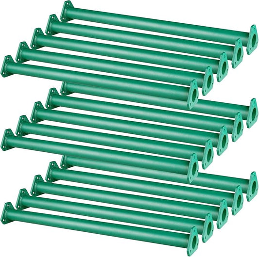 15 Set Metal Monkey Bars Ladder Rungs Set for Backyards Playground and Children Indoor and Outdoor Climbing Kit (21.5 Inch, Green)