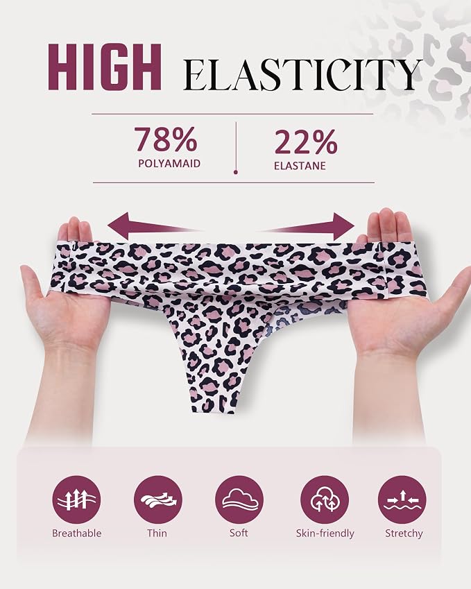 LEVAO Seamless Thongs for Women Invisible Toe Thong No Show Camel Proof Underwear Thong Panty Liners Workout G-Strings