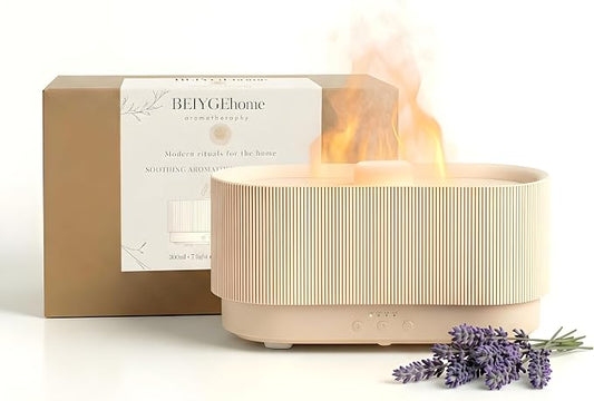 8 Colour Aromatherapy Diffuser, Essential Oil Diffusers for Home, Desk Humidifier, Flame Diffuser, Ultrasonic Diffuser, Aroma Diffuser for Home, Fire Diffuser 300ml