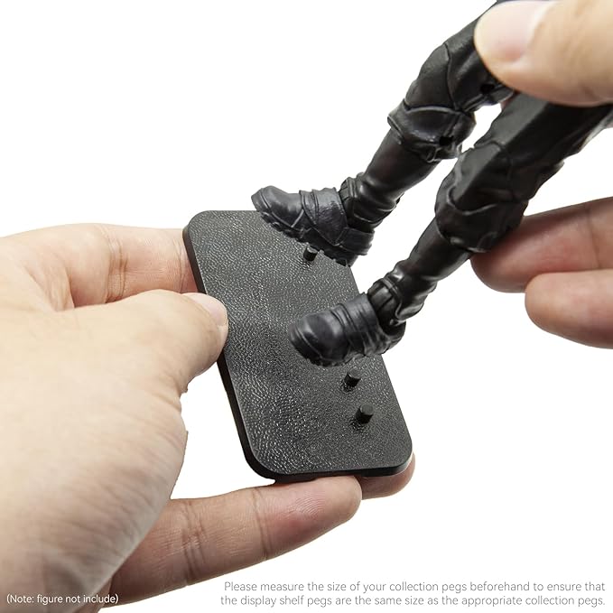 18PCS 6 inch Star Was Black Series Action Figure Stand Base, Figure Toy Display Square Black Support Holder Base with Peg