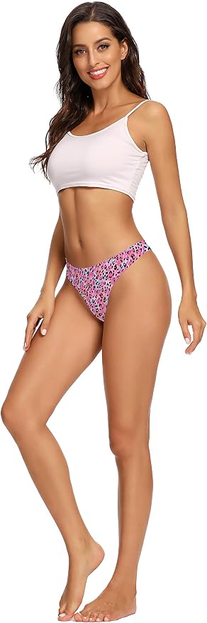 voenxe Seamless Women Underwear Thongs,No Show Ladies Thong,No Line Workout Breathable Comfortable Panties,Soft Undies,5-Pack